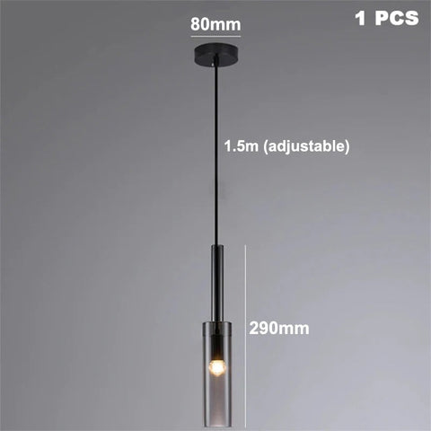 Smoked Glass Bottle Pendant Light for Kitchen Islands and Bedside Use