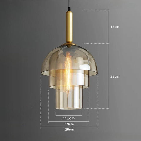 Smoked Glass Pendant Light for Kitchen Island and Dining Lighting
