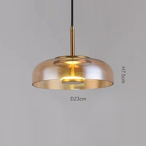 Contemporary Glass Disc Pendant Light for Kitchens and Dining Rooms
