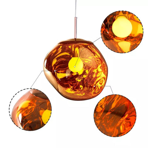 Modern Organic Pendant Light with Sculptural Glossy Shade
