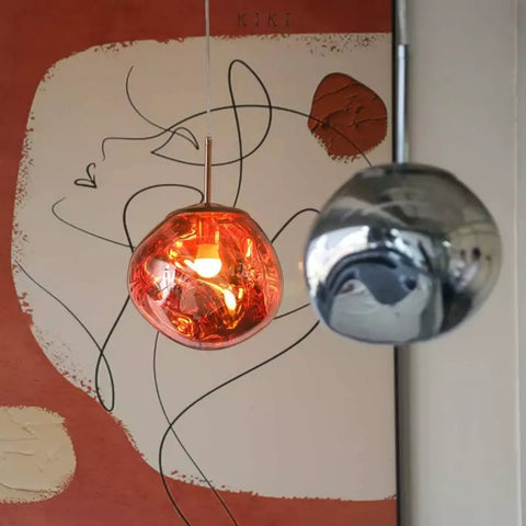 Modern Organic Pendant Light with Sculptural Glossy Shade