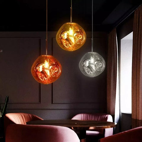 Modern Organic Pendant Light with Sculptural Glossy Shade