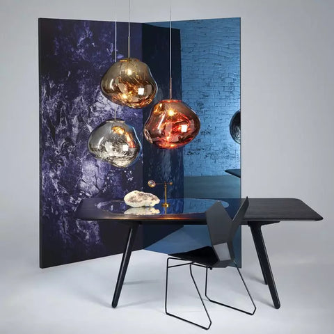 Modern Organic Pendant Light with Sculptural Glossy Shade
