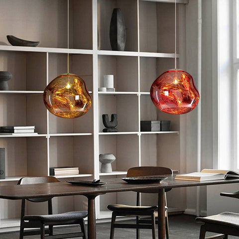 Modern Organic Pendant Light with Sculptural Glossy Shade