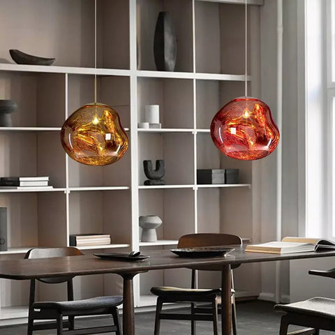 Modern Organic Pendant Light with Sculptural Glossy Shade