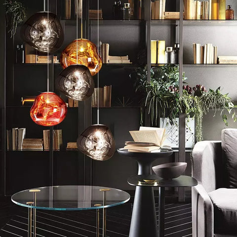 Modern Organic Pendant Light with Sculptural Glossy Shade