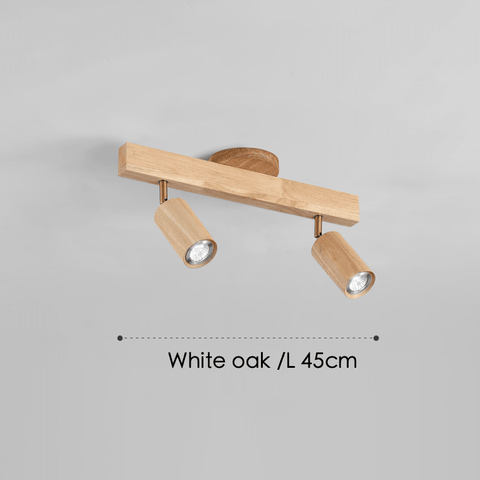 Adjustable Solid Wood Ceiling Spotlight with Three LED Light Heads for Indoor Lighting