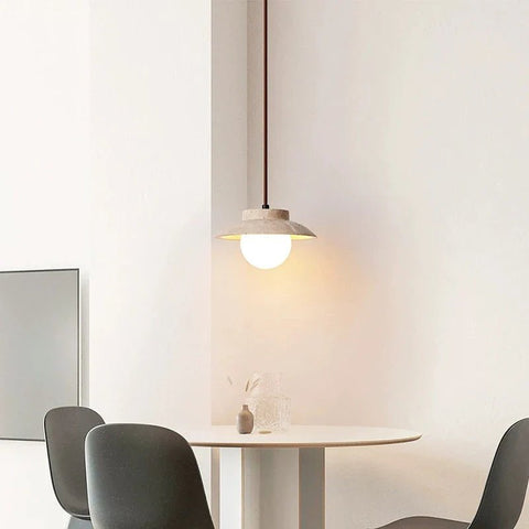Travertine Pendant Light for Bedside and Dining Room Ambient Lighting