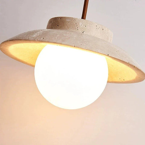 Travertine Pendant Light for Bedside and Dining Room Ambient Lighting