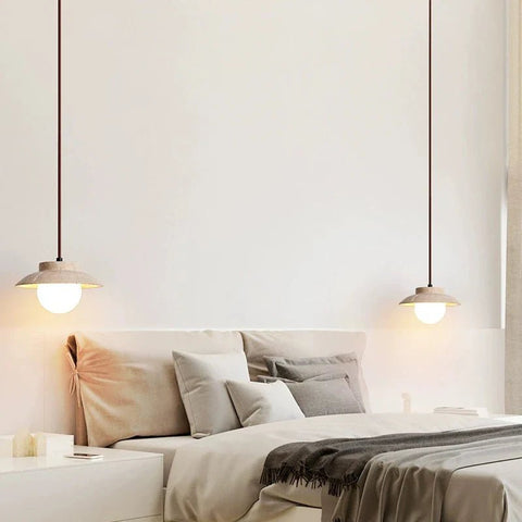 Travertine Pendant Light for Bedside and Dining Room Ambient Lighting