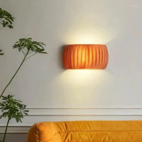 Ribbed Resin Wall Lamp with G9 Socket and Modern Decorative Design for Indoor Spaces