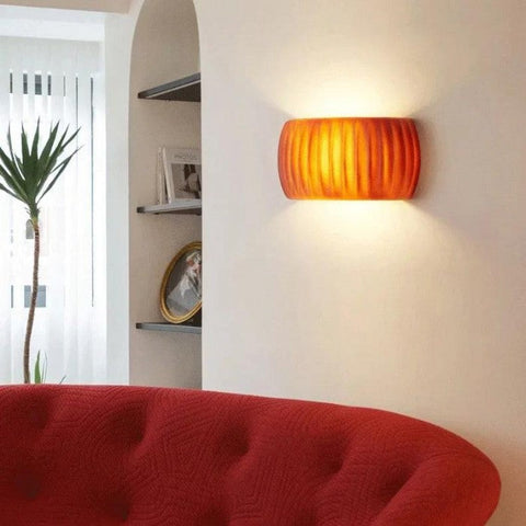 Ribbed Resin Wall Lamp with G9 Socket and Modern Decorative Design for Indoor Spaces