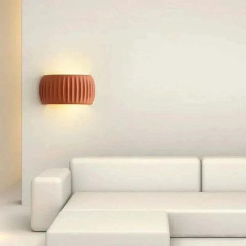 Ribbed Resin Wall Lamp with G9 Socket and Modern Decorative Design for Indoor Spaces
