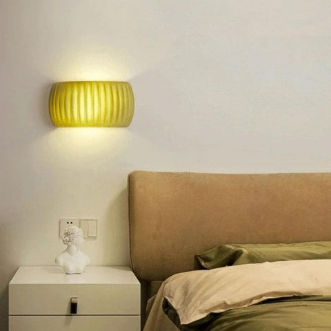 Ribbed Resin Wall Lamp with G9 Socket and Modern Decorative Design for Indoor Spaces