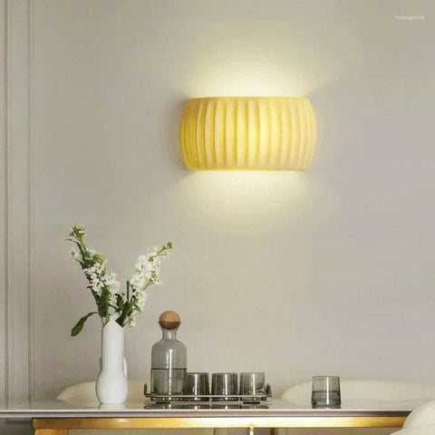 Ribbed Resin Wall Lamp with G9 Socket and Modern Decorative Design for Indoor Spaces