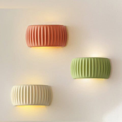 Ribbed Resin Wall Lamp with G9 Socket and Modern Decorative Design for Indoor Spaces