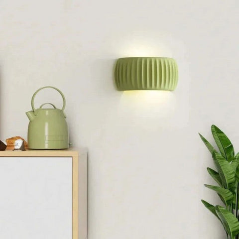Ribbed Resin Wall Lamp with G9 Socket and Modern Decorative Design for Indoor Spaces