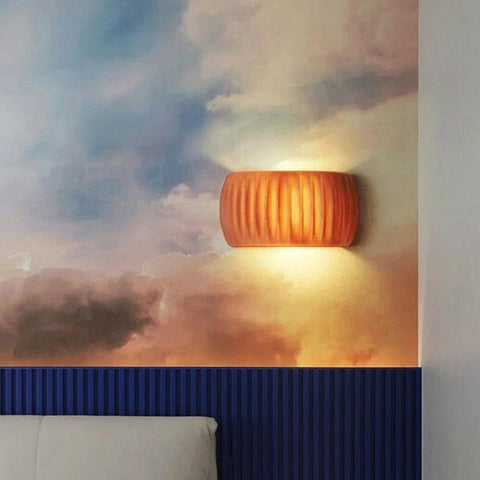 Ribbed Resin Wall Lamp with G9 Socket and Modern Decorative Design for Indoor Spaces