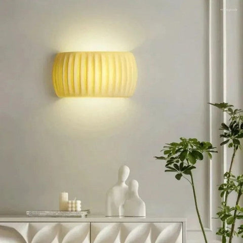 Ribbed Resin Wall Lamp with G9 Socket and Modern Decorative Design for Indoor Spaces