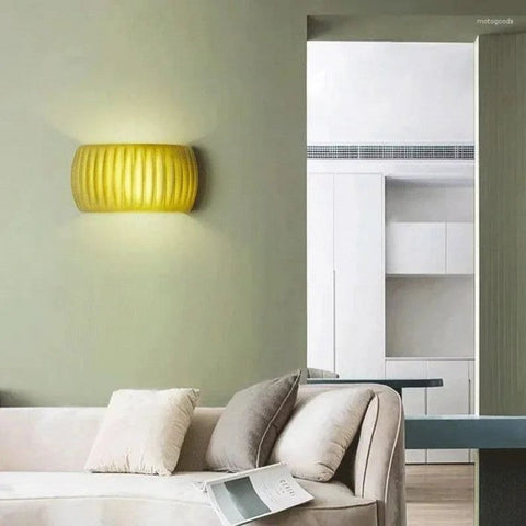 Ribbed Resin Wall Lamp with G9 Socket and Modern Decorative Design for Indoor Spaces