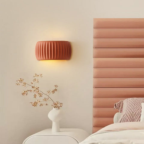Ribbed Resin Wall Lamp with G9 Socket and Modern Decorative Design for Indoor Spaces