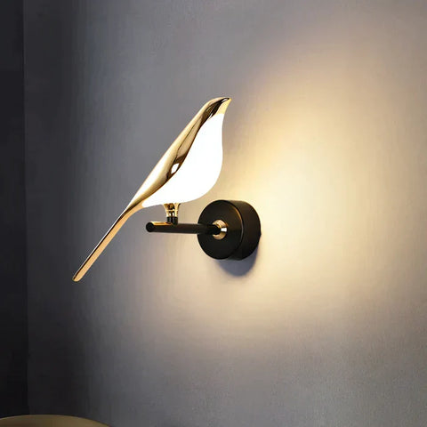 Sculptural Bird LED Wall Lamp with Magnetic Design for Modern Indoor Lighting