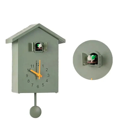 House-Shaped Cuckoo Wall Clock with Pendulum for Living Room Decor