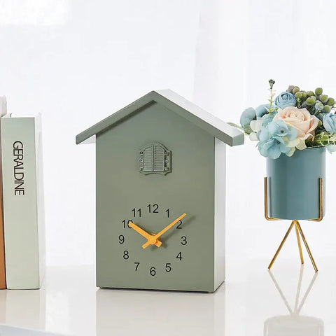 House-Shaped Cuckoo Wall Clock with Pendulum for Living Room Decor