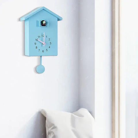 House-Shaped Cuckoo Wall Clock with Pendulum for Living Room Decor