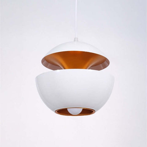 Sculptural Metal Pendant Light with Dual Bowl Design for Modern Interior Lighting