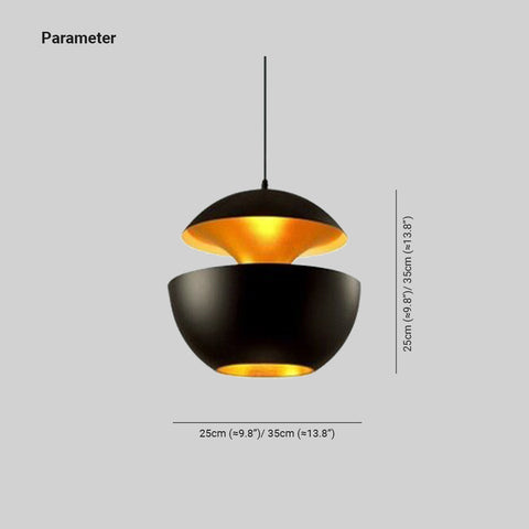 Sculptural Metal Pendant Light with Dual Bowl Design for Modern Interior Lighting