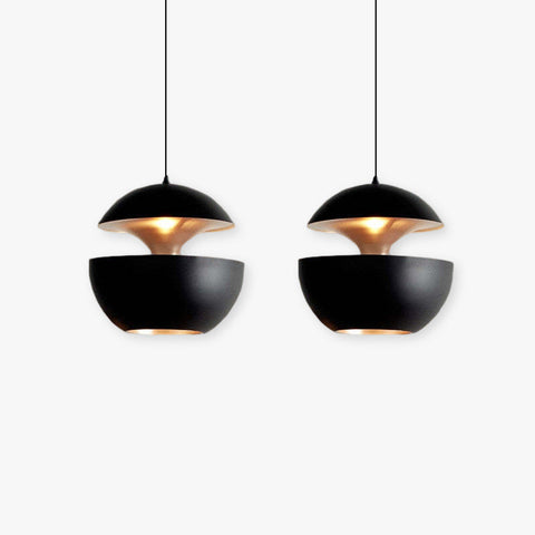 Sculptural Metal Pendant Light with Dual Bowl Design for Modern Interior Lighting