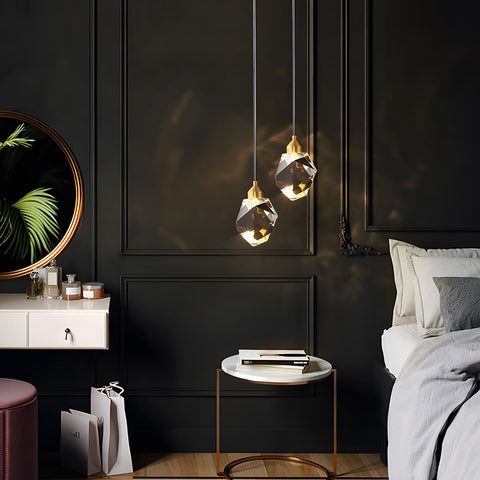 Dimmable Crystal Pendant Light for Dining Rooms and Tall Stairwells