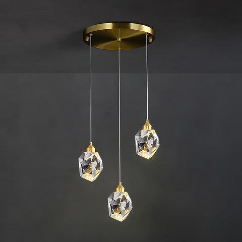 Dimmable Crystal Pendant Light for Dining Rooms and Tall Stairwells