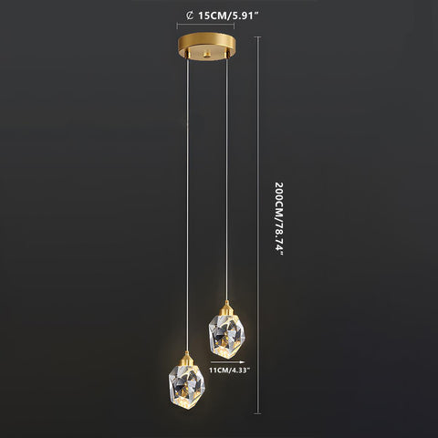 Dimmable Crystal Pendant Light for Dining Rooms and Tall Stairwells