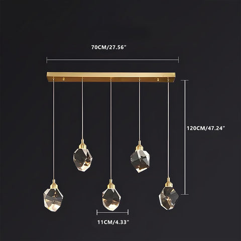 Dimmable Crystal Pendant Light for Dining Rooms and Tall Stairwells