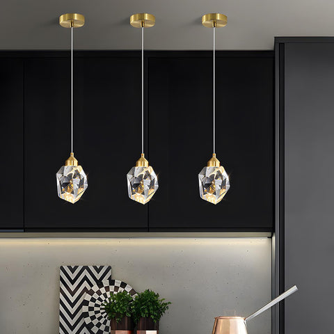 Dimmable Crystal Pendant Light for Dining Rooms and Tall Stairwells
