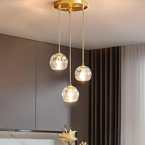 Dimmable Crystal Pendant Light for Dining Rooms and Tall Stairwells