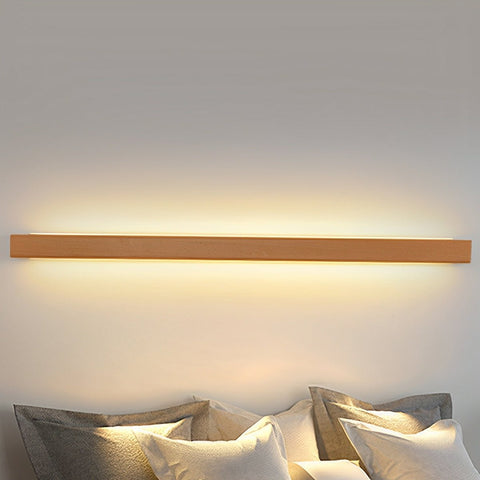 Wood Linear LED Wall Sconce for Bedroom and Hallway Accent Lighting