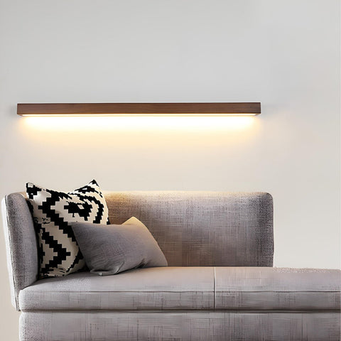 Wood Linear LED Wall Sconce for Bedroom and Hallway Accent Lighting