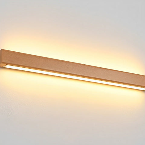 Wood Linear LED Wall Sconce for Bedroom and Hallway Accent Lighting