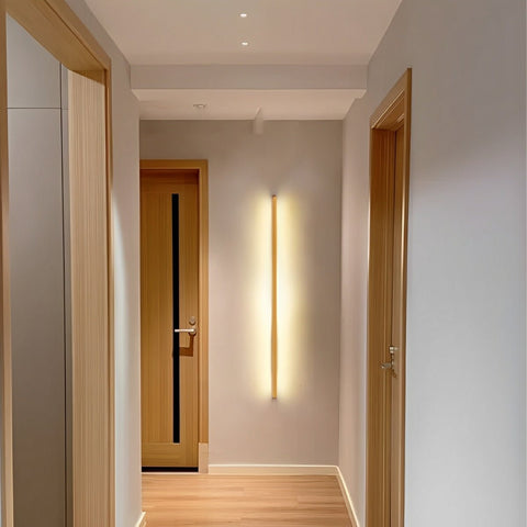 Wood Linear LED Wall Sconce for Bedroom and Hallway Accent Lighting