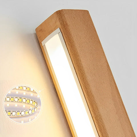 Wood Linear LED Wall Sconce for Bedroom and Hallway Accent Lighting