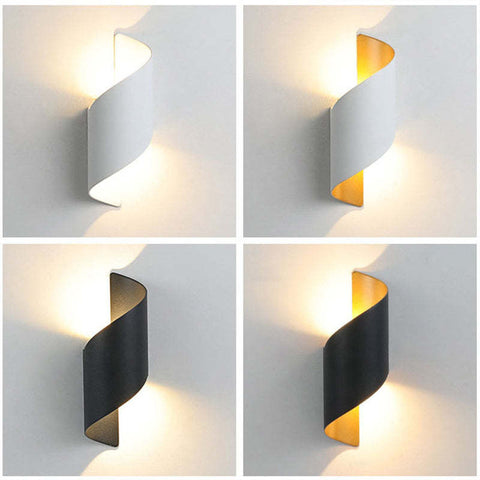 Modern Spiral Wall Light with Integrated LED Illumination and Sculptural Design