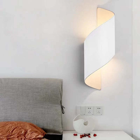 Modern Spiral Wall Light with Integrated LED Illumination and Sculptural Design