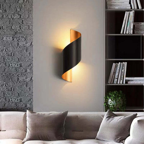 Modern Spiral Wall Light with Integrated LED Illumination and Sculptural Design