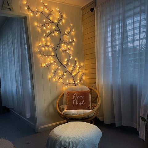 LED Branch Wall Light with Warm Decorative Glow