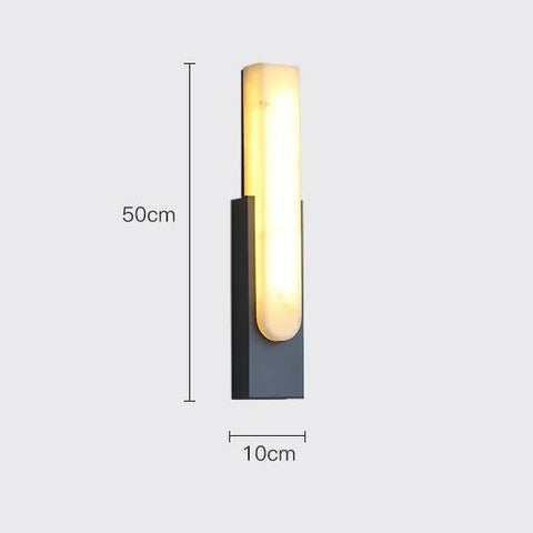 Modern Marble and Metal Wall Sconce for Hallway and Bedroom Lighting
