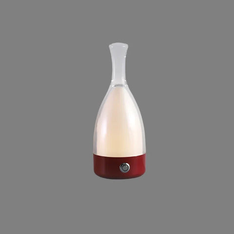 Bottle-Shaped Rechargeable LED Table Lamp with Transparent Glass-Style Shade and Colorful Base
