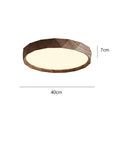 Wood-Effect LED Flush Mount Ceiling Light with Remote Option — product view